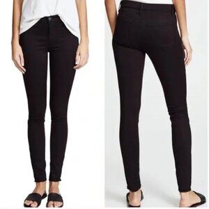 J BRAND SUPER SKINNY STRETCH DENIM JEAN LEGGING, BLACK, 30